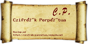 Czifrák Perpétua névjegykártya